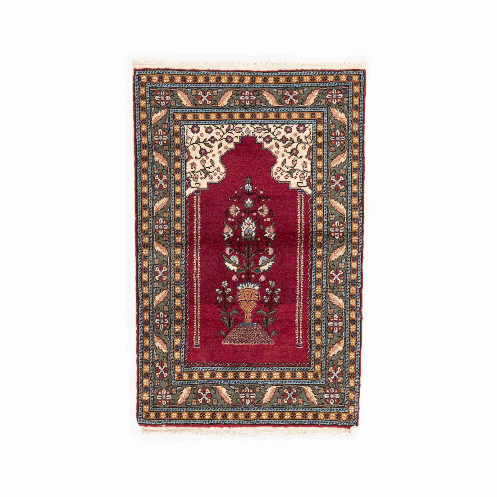 Handmade Kayseri Wool on Cotton Carpet 33.9 x 53.5 Inches: Handmade Kayseri Wool on Cotton Carpet 33.9 x 53.5 Inches This Authentic Handmade Kayseri Carpet features a beautiful design crafted from high-quality wool on cotton, reflecting traditional craftsmans