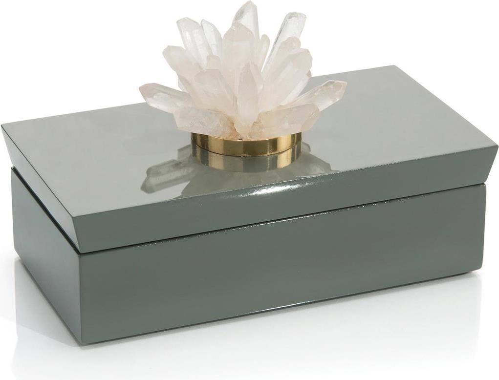 John-Richard Dove Gray Quartz Storage Box 10.5 x 5.5 x 6: John-Richard Dove Gray Quartz Storage Box 10.5 x 5.5 x 6 This elegant storage box features a stylish dove gray finish and is crafted from high-quality quartz, making it a chic addition to any space. M