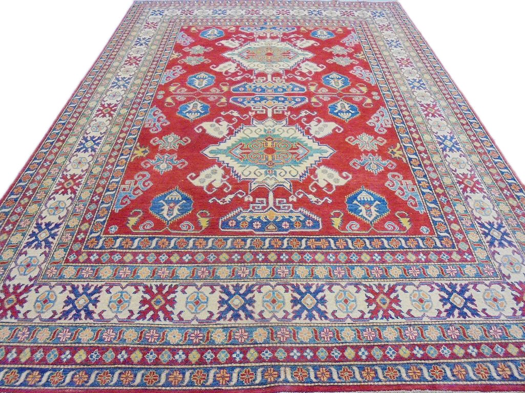 Tiger Orange Kazak Rug 13'2 x 9'6 Hand-Crafted Luxury Decor: Tiger Orange Kazak Rug 13'2 x 9'6 Hand-Crafted Luxury Decor Free continental US Shipping Transform your space with this stunning 13.2 x 9.6 Tiger Orange Kazak Rug. Hand-crafted from high-quality mater