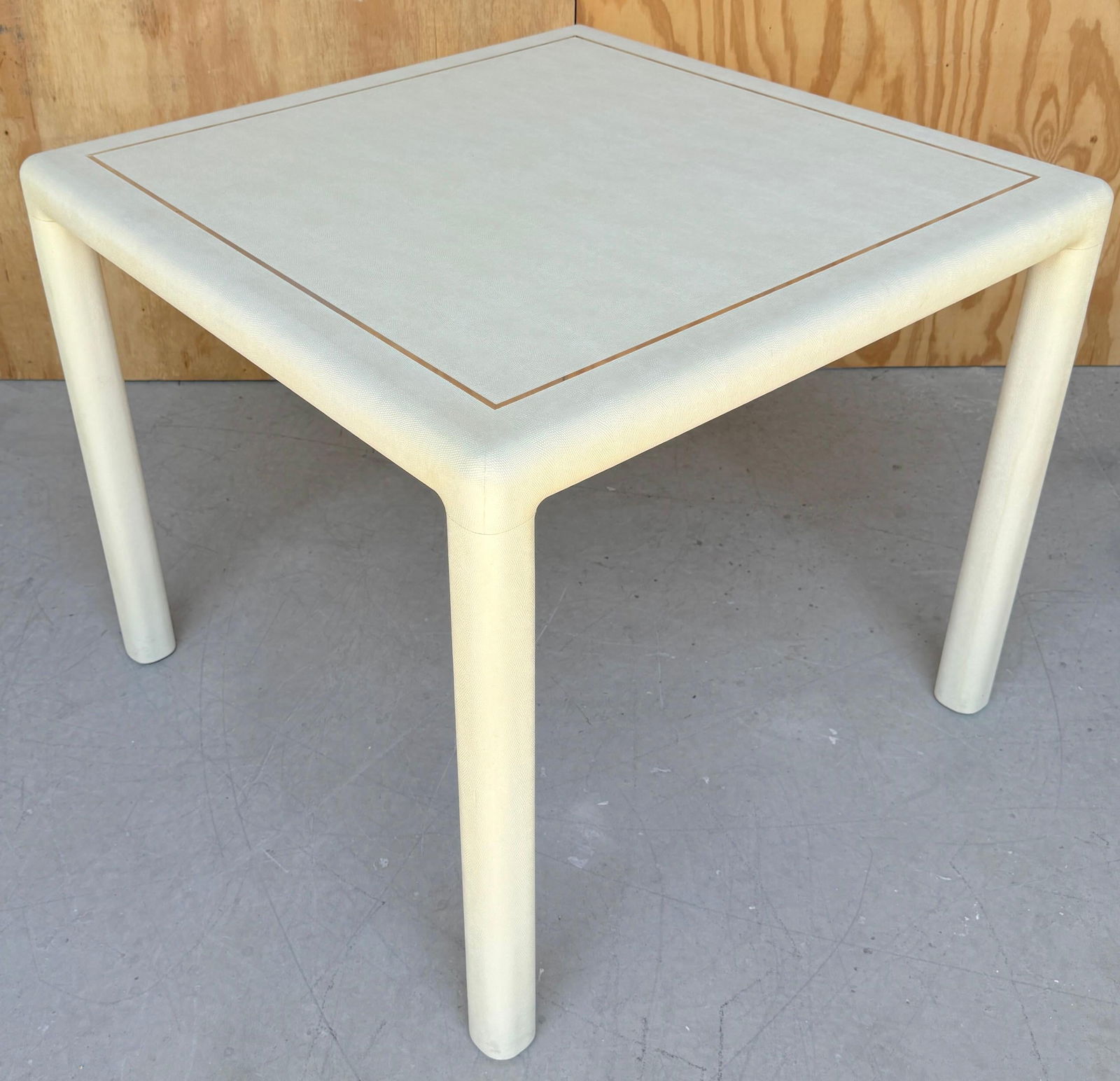 Karl Springer Attributed White Lizard Leather Chrome Games Table - 6