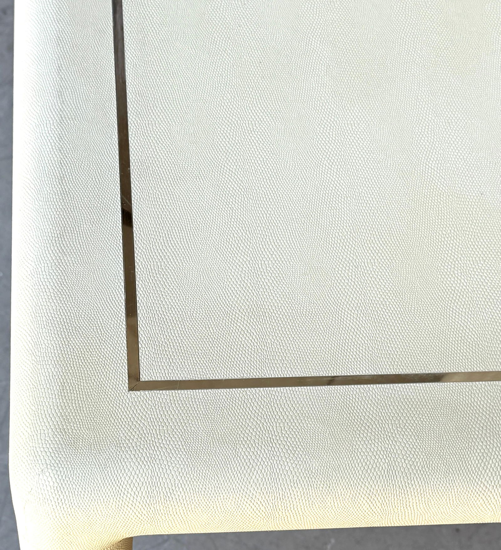 Karl Springer Attributed White Lizard Leather Chrome Games Table - 7