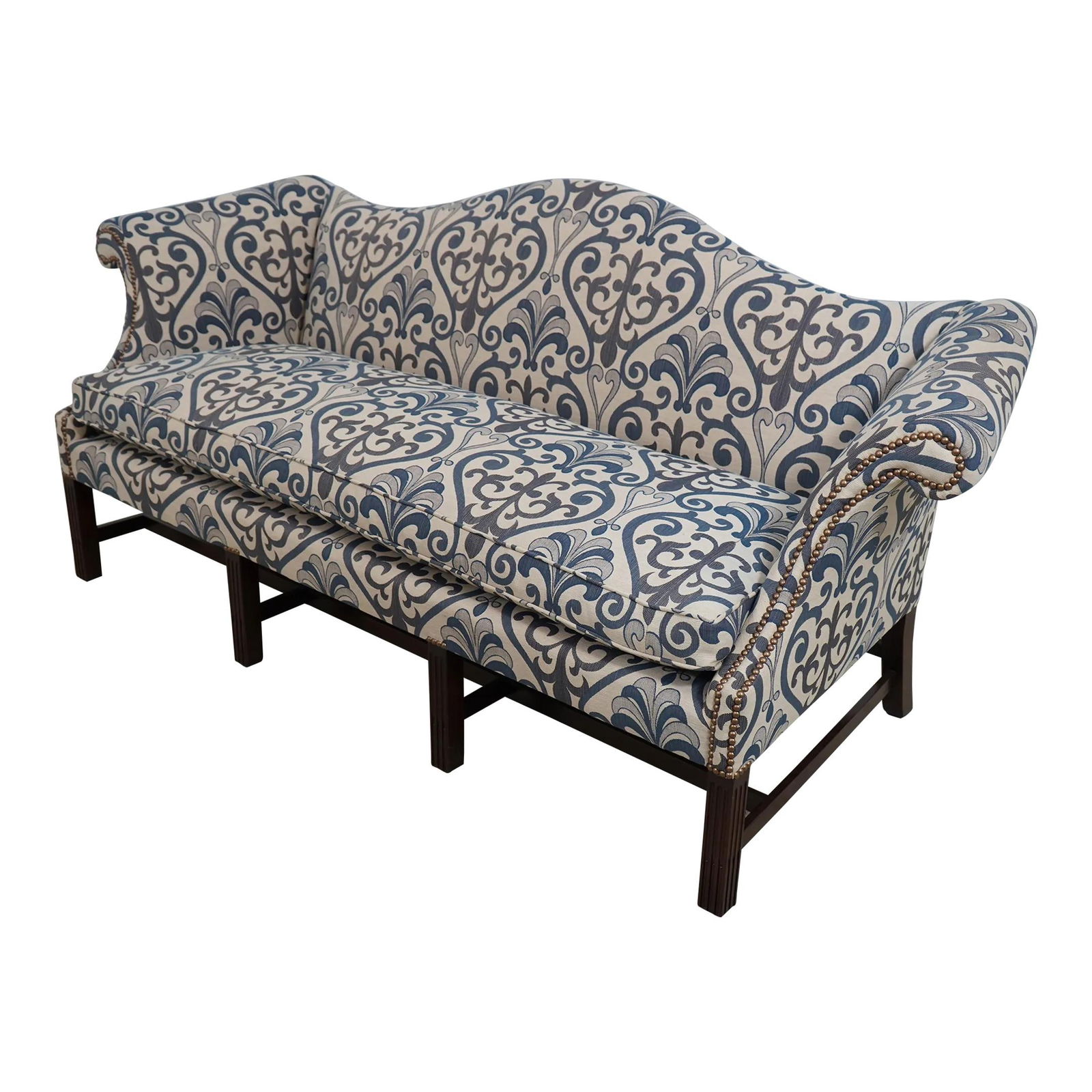 Timeless Vintage Chippendale Camelback Sofa Professionally Reupholstered (1 of 10)