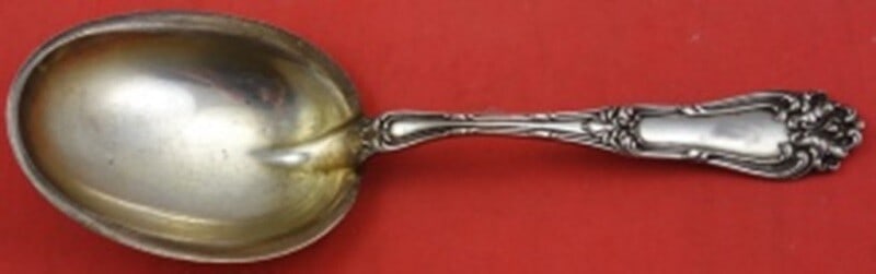 Amston Champlain Sterling Silver Serving Spoon 8 3/4" by Frank Whiting: Amston Champlain Sterling Silver Serving Spoon 8 3/4" by Frank Whiting This elegant serving spoon features the Champlain pattern by Amston, crafted by Frank Whiting. Made from high-quality sterling si