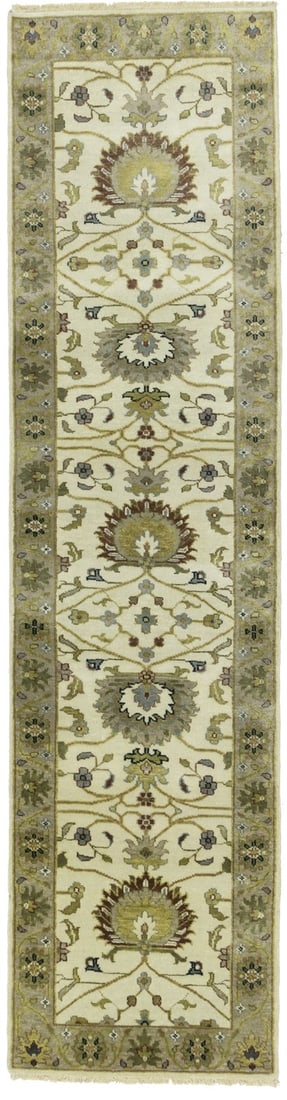 Handmade Peshawar Floral Runner Rug 2'6 x 9'10 Wool Eco-Friendly: Handmade Peshawar Floral Runner Rug 2'6 x 9'10 Wool Eco-Friendly Enhance your space with this exquisite handmade Peshawar runner rug, perfect for hallways, kitchens, or bedrooms. Measuring 2'6" x 9'10