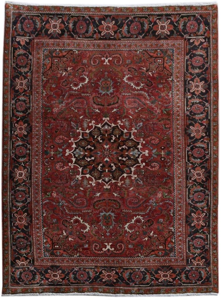 Handcrafted 8'2 x 11'1 Tribal Persian Heriz Rug: Handcrafted 8'2 x 11'1 Tribal Persian Heriz Rug Free continental US Shipping Enhance your living space with this exquisite handcrafted Tribal Persian Heriz rug, measuring 8' 2" x 11' 1". Created by sk