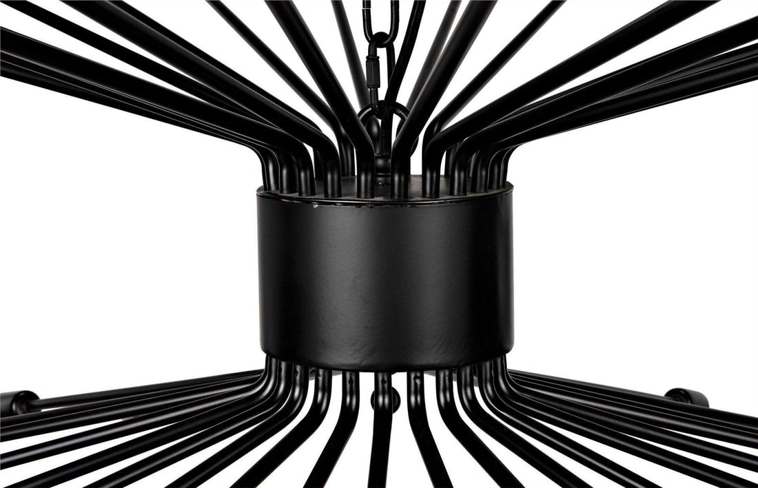 Noir Matte Black Industrial Bowl Chandelier 19H 45W 45D: Noir Matte Black Industrial Bowl Chandelier 19H 45W 45D Elevate your space with this sophisticated Matte Black Industrial Chandelier, a stunning centerpiece that combines elegance with an industrial e