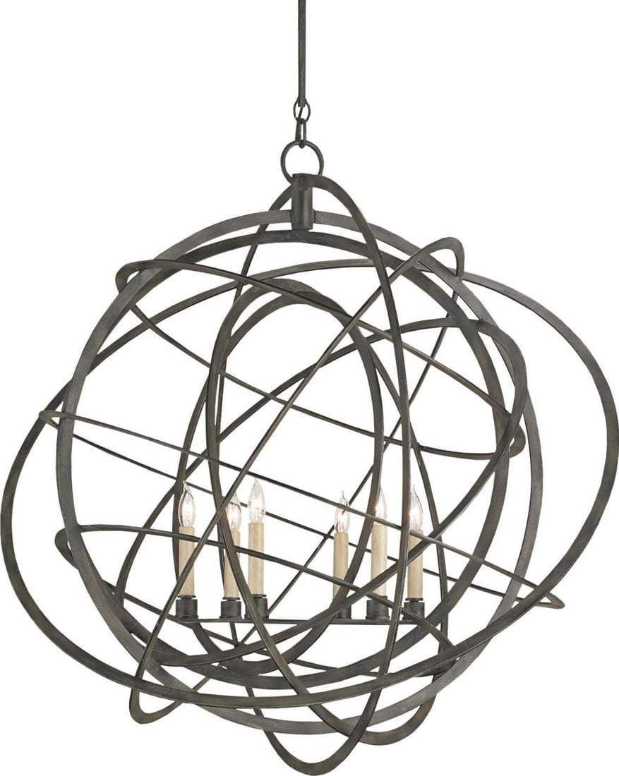 Contemporary Currey Genesis Adjustable Black Iron Chandelier: Contemporary Currey Genesis Adjustable Black Iron Chandelier Elevate your space with this stunning Adjustable Height Black Iron Chandelier from the Genesis collection by Currey. This contemporary ligh