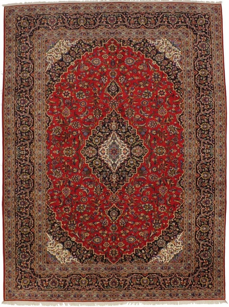 Handmade 10x13 Traditional Oriental Floral Design Wool Area Rug: Handmade 10x13 Traditional Oriental Floral Design Wool Area Rug Enhance your living space with this stunning 10x13 traditional handmade oriental rug, featuring a classic floral design that adds an ele