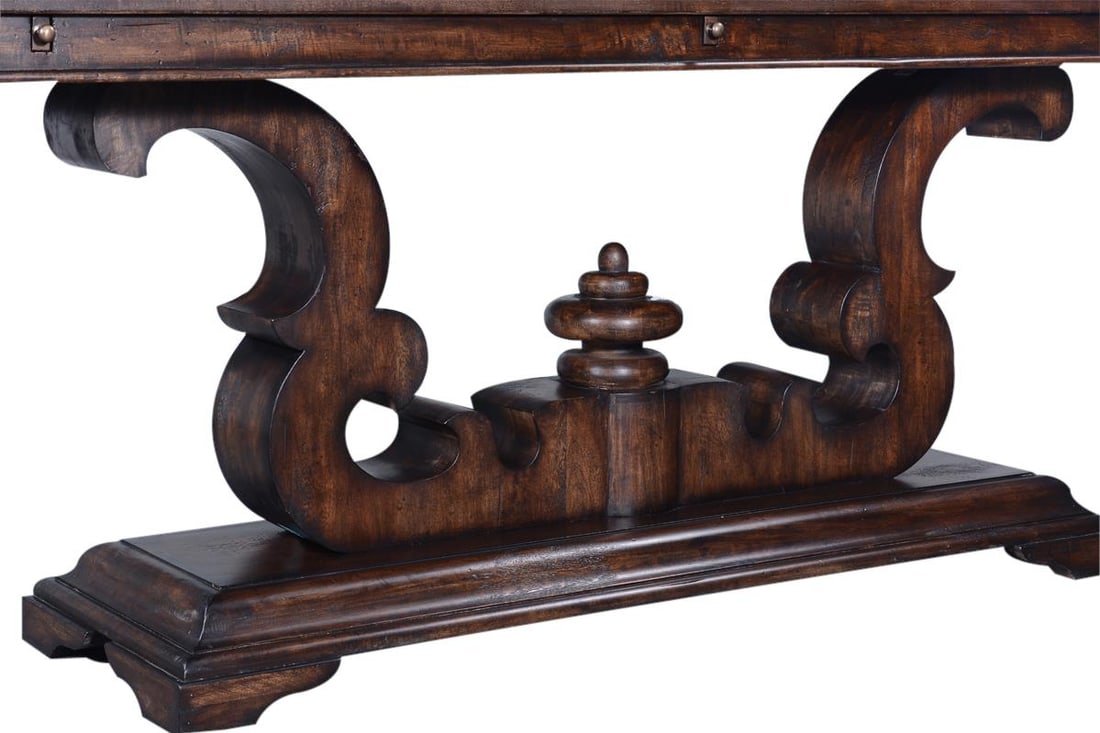 Cambridge Flip Top Console Table Solid Wood Dark Rustic Pecan - 3