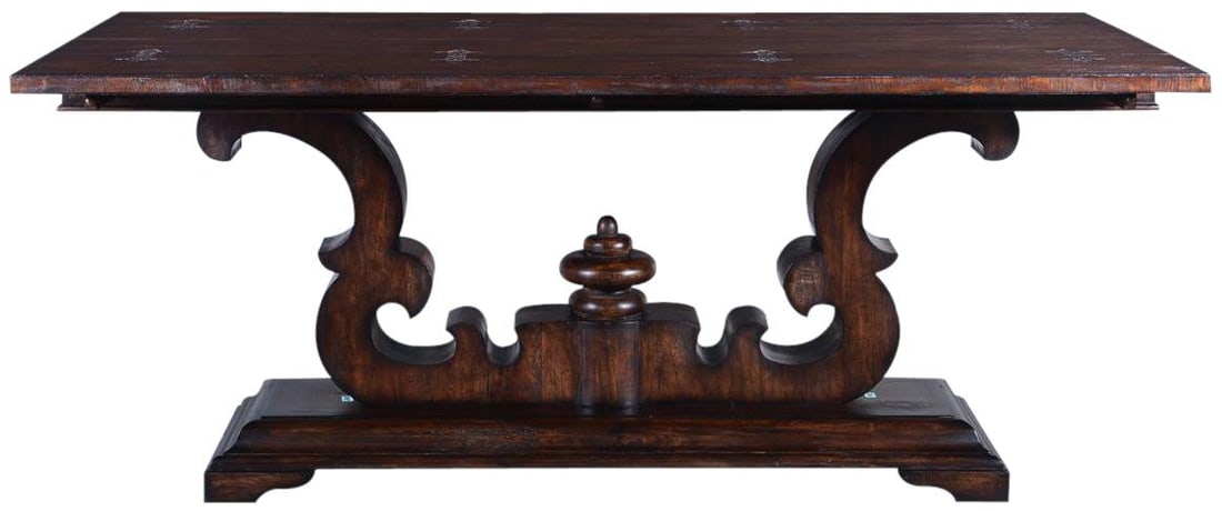 Cambridge Flip Top Console Table Solid Wood Dark Rustic Pecan - 4