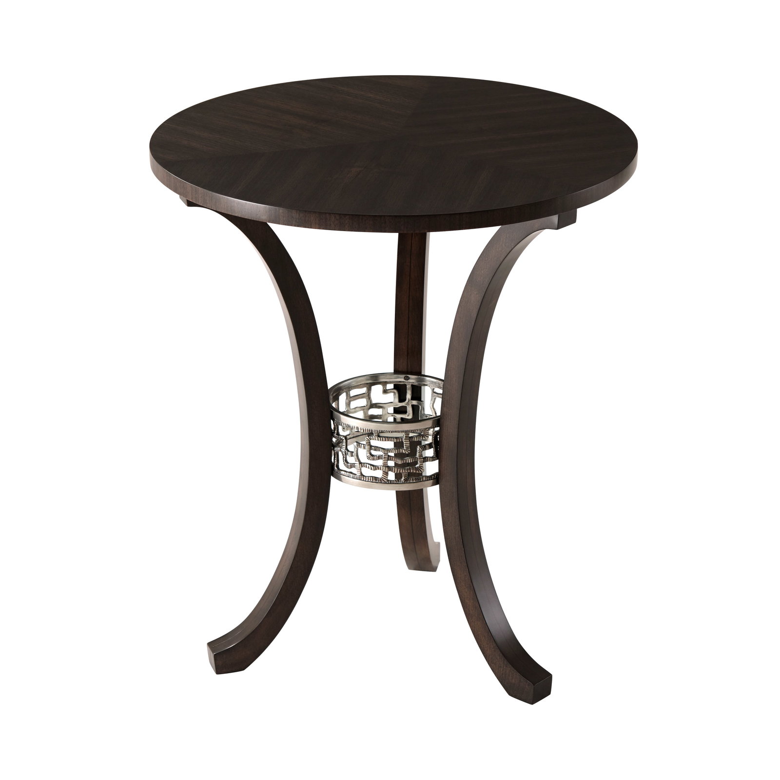 Theodore Alexander Sable Finish Modern Accent Table: Theodore Alexander Sable Finish Modern Accent Table Elevate your living space with this sleek modern accent table, designed to bring a touch of sophistication to any room. Featuring a circular top wit