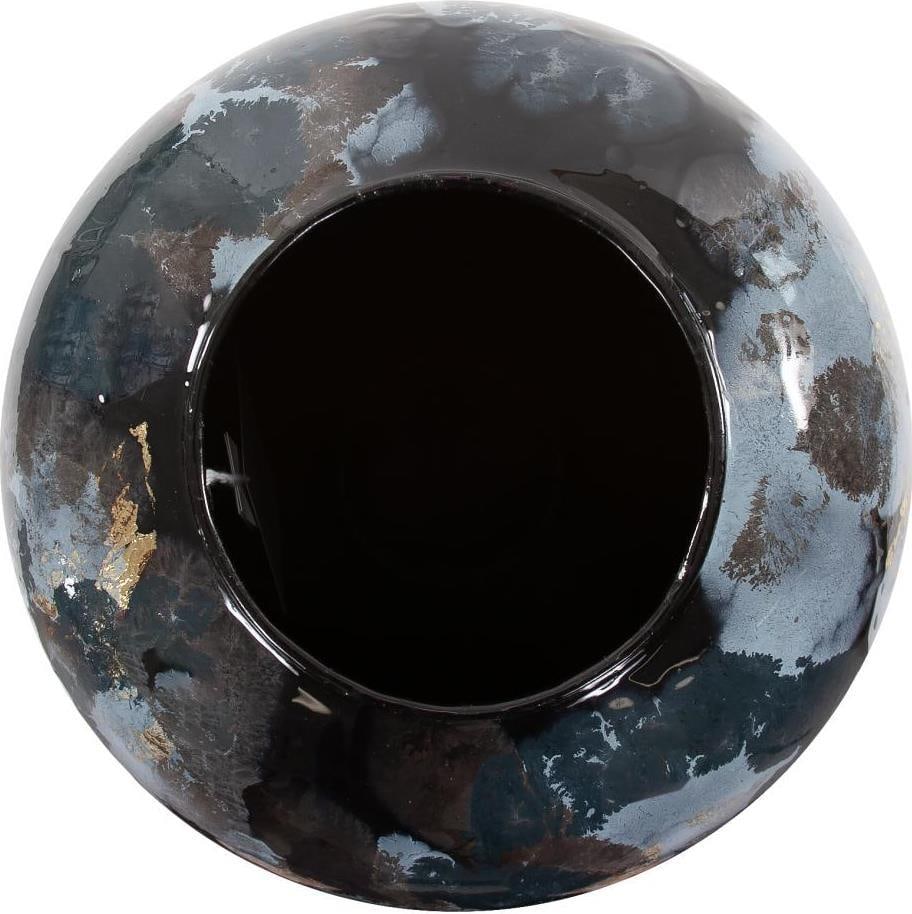 Howard Elliott Hand-Painted Ocean Blue Iron Vase 37.5": Howard Elliott Hand-Painted Ocean Blue Iron Vase 37.5" This elegant ocean blue iron vase features a stunning hand-painted finish, making it a perfect decorative piece for any home. With its generous h