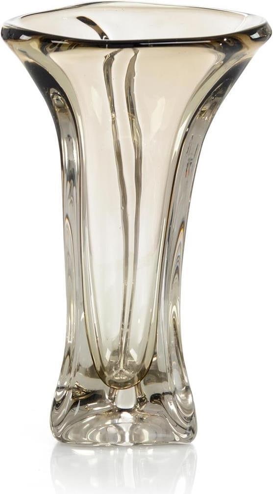 John-Richard Modern Abstract Hand-Blown Brown Glass Vase 13.5": John-Richard Modern Abstract Hand-Blown Brown Glass Vase 13.5" This stunning modern abstract vase is a perfect blend of artistry and functionality. Crafted by John-Richard, it features a unique hand-b