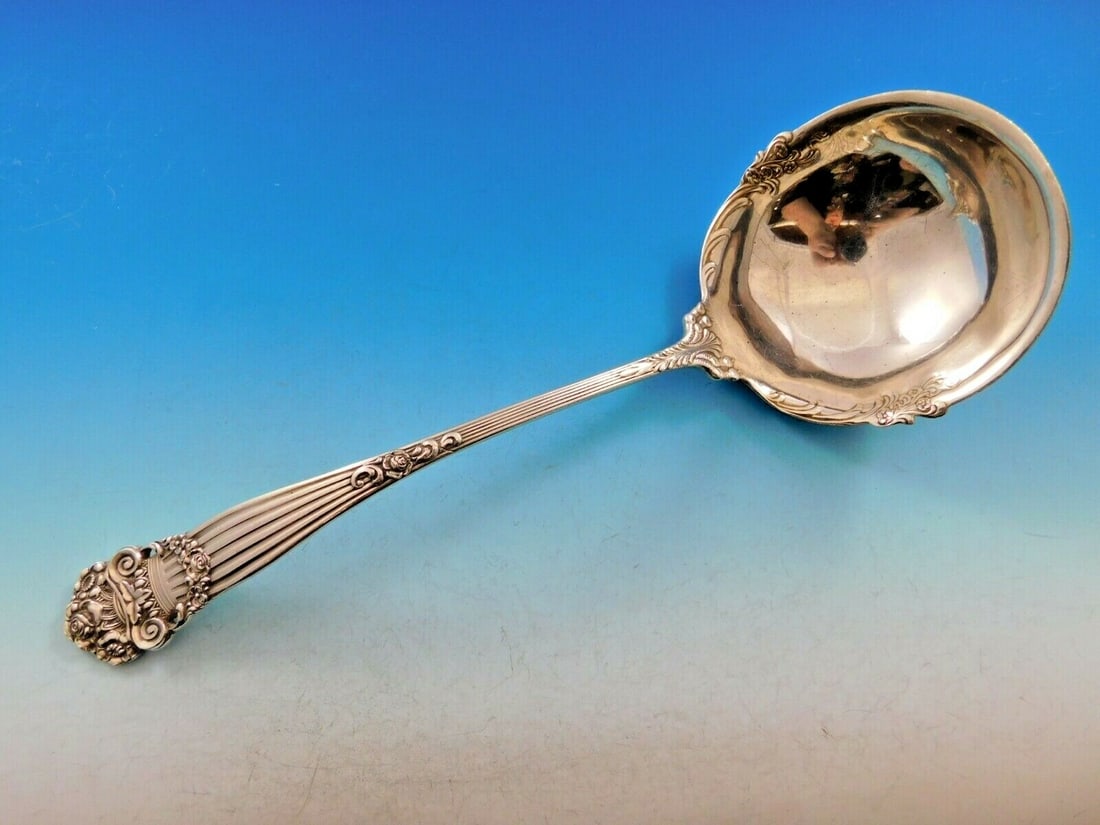 Towle Georgian Sterling Silver Soup Ladle 10.5" Floral Design (1 of 6)