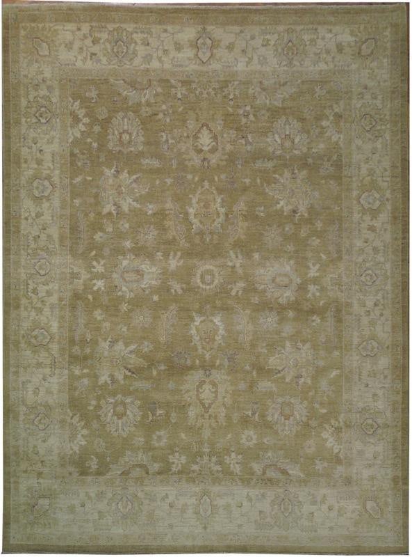 7'10 x 10'4 Neutral Olive Brown Chobi Peshawar Hand-Crafted Rug: 7'10 x 10'4 Neutral Olive Brown Chobi Peshawar Hand-Crafted Rug Free continental US Shipping Enhance your living space with this luxurious 7' 10" x 10' 4" Neutral Olive Brown Chobi Peshawar Rug. This