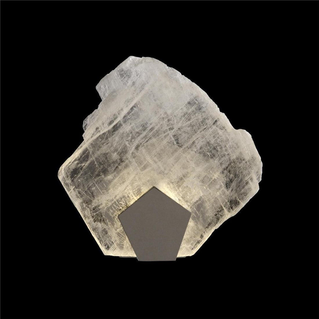 John-Richard Polished Stainless Steel Selenite Wall Sconce 1-Light: John-Richard Polished Stainless Steel Selenite Wall Sconce 1-Light Illuminate your space with the elegant Polished Stainless Selenite Wall Light, a stunning addition to your decor. This wall sconce fe