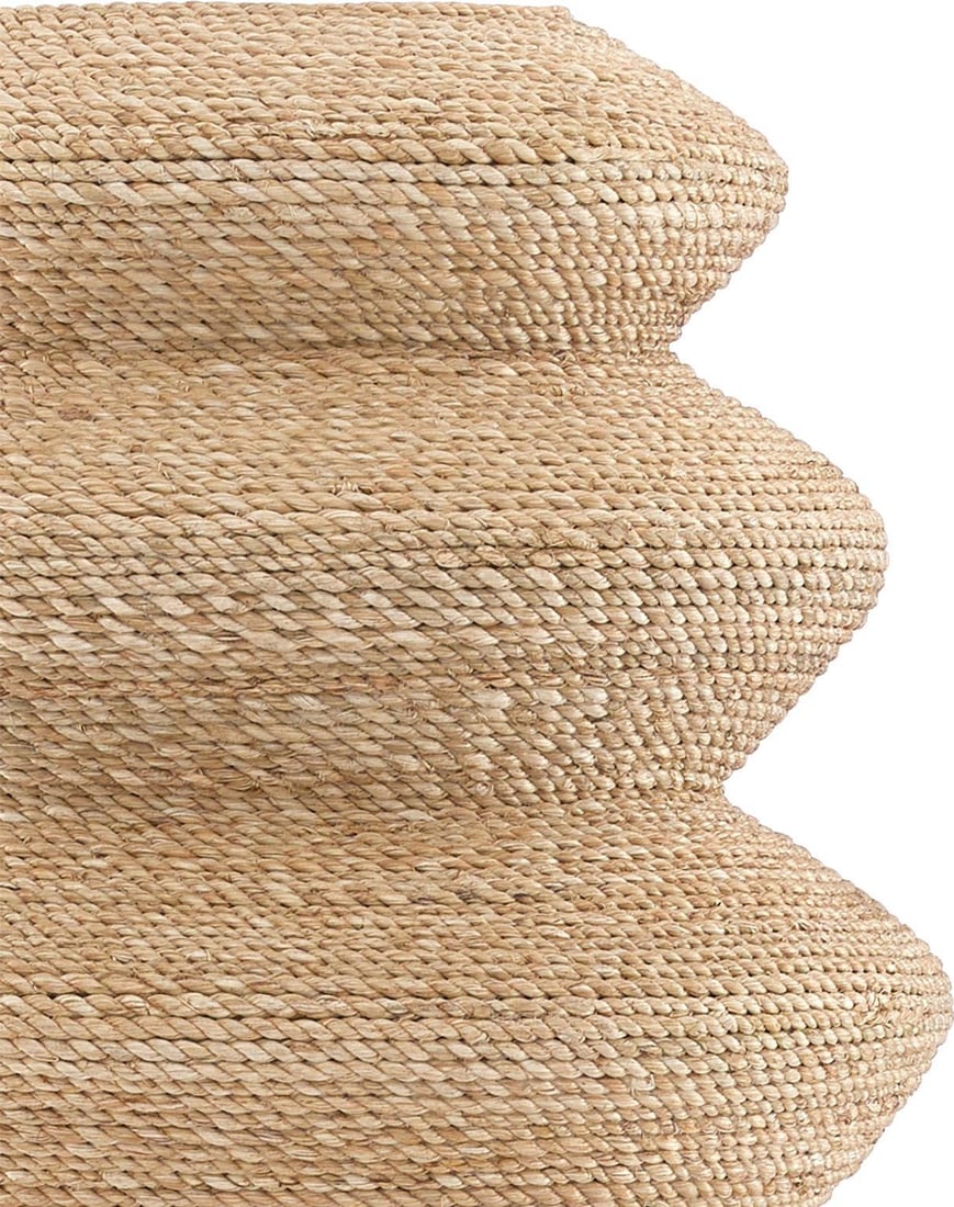 Currey Kavala Rustic Ethnic Vessel 18.25H Natural Abaca Rope: Currey Kavala Rustic Ethnic Vessel 18.25H Natural Abaca Rope Presenting the Kavala Decorative Vessel, an exquisite addition to your home decor. This rustic-style piece is crafted from abaca rope compo