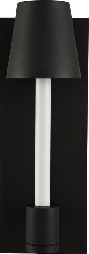 Kalco Candelero Matte Black LED Wall Sconce 14W Dimmable Outdoor: Kalco Candelero Matte Black LED Wall Sconce 14W Dimmable Outdoor Illuminate your space with this contemporary Matte Black Modern LED Wall Fixture. Crafted from durable stainless steel, this large wall