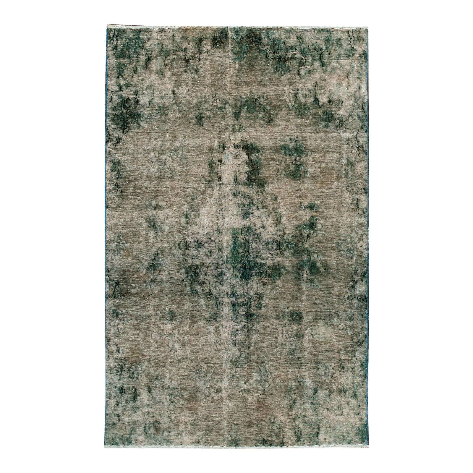 Vintage Kerman Handmade Wool Rug with Medallion Design 5'7 x 8'10: Vintage Kerman Handmade Wool Rug with Medallion Design 5'7 x 8'10 Enhance your living space with this stunning Vintage Kerman Handmade Wool Rug. Featuring a beautiful medallion design, this hand-knott