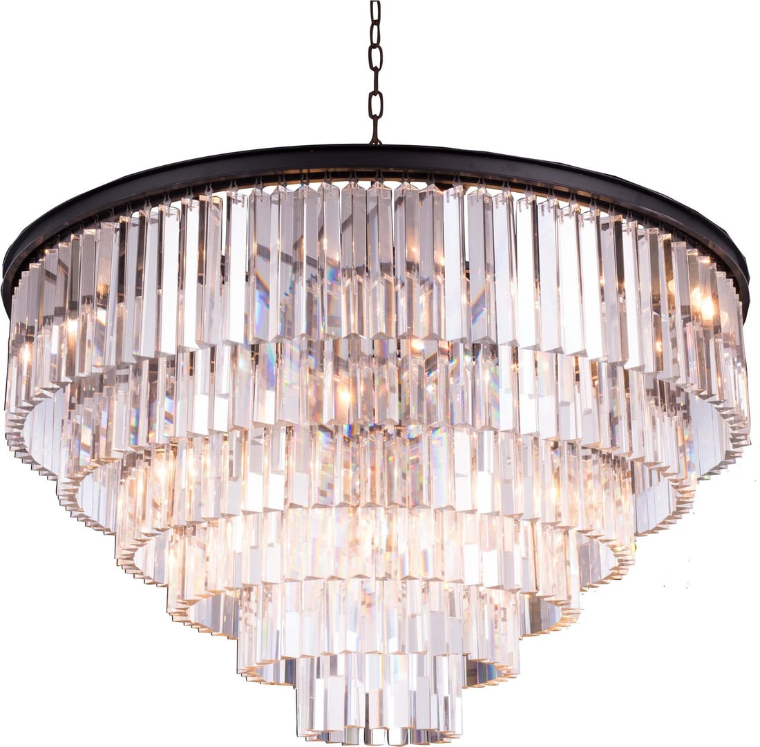 Elegant Lighting Sydney Collection Mocha Pendant Lamp 14-Light Royal-Cut Crystal: Elegant Lighting Sydney Collection Mocha Pendant Lamp 14-Light Royal-Cut Crystal Illuminate your space with the elegant Sydney Collection Mocha Finish Pendant Lamp. This stunning pendant lamp features