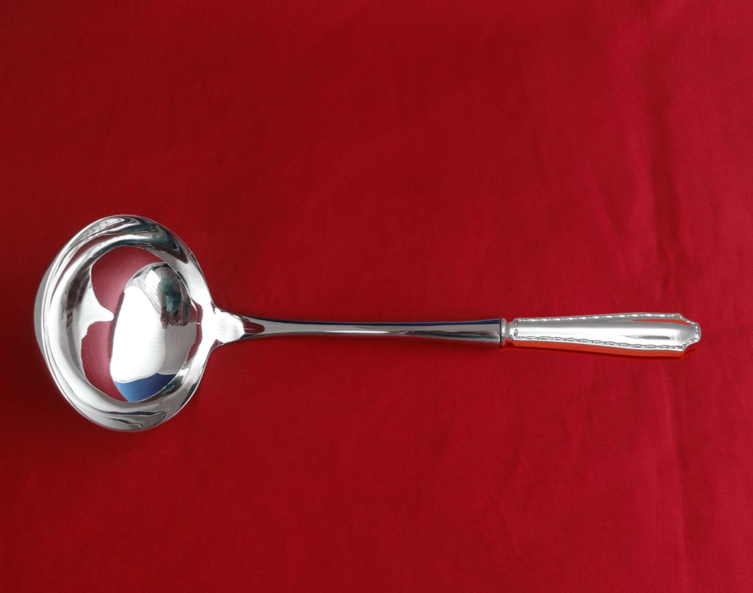 Tiffany & Co Marquise Sterling Silver Custom Soup Ladle 10 1/2": Tiffany & Co Marquise Sterling Silver Custom Soup Ladle 10 1/2" This exquisite soup ladle is part of the Marquise pattern by Tiffany & Co., crafted from high-quality sterling silver. The ladle feature