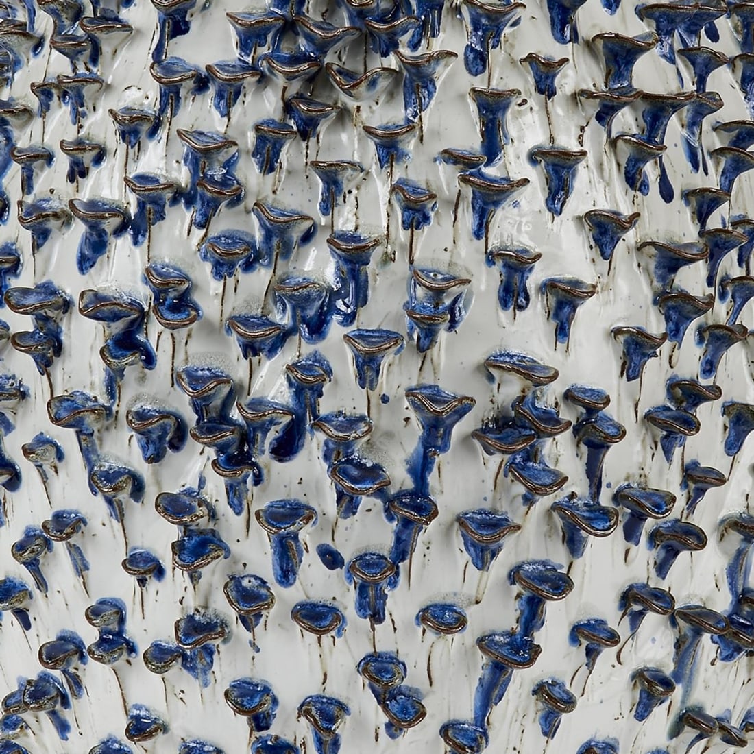 Handmade Thai Ceramic Vase Blue and White 21H x 14.5W x 14.5D: Handmade Thai Ceramic Vase Blue and White 21H x 14.5W x 14.5D Introducing a stunning elegant blue and white handmade vase, perfect for adding a touch of sophistication to any space. This original Thai