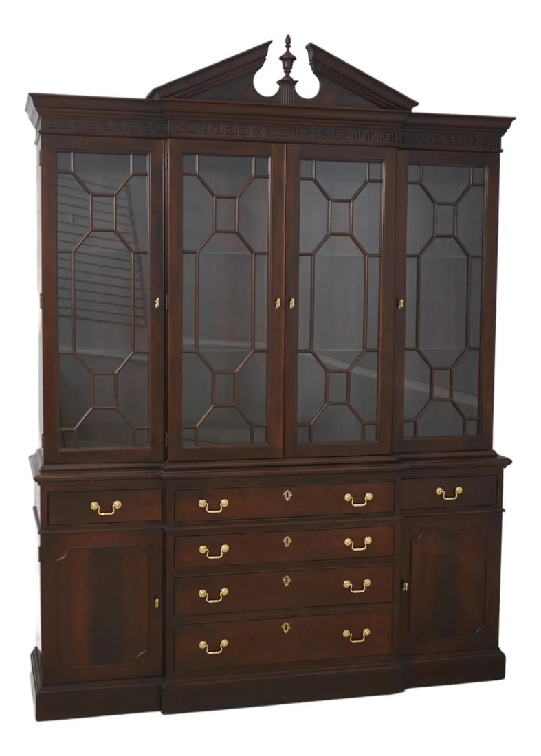 Stickley Chippendale Style Mahogany Breakfront 4 Doors (1 of 10)