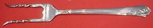 Oneida Damask Rose Sterling Silver Baked Potato Fork 7.25" Custom Made: Oneida Damask Rose Sterling Silver Baked Potato Fork 7.25" Custom Made This exquisite serving fork is a custom-made baked potato fork from Oneida, featuring the elegant Damask Rose pattern. Crafted fr