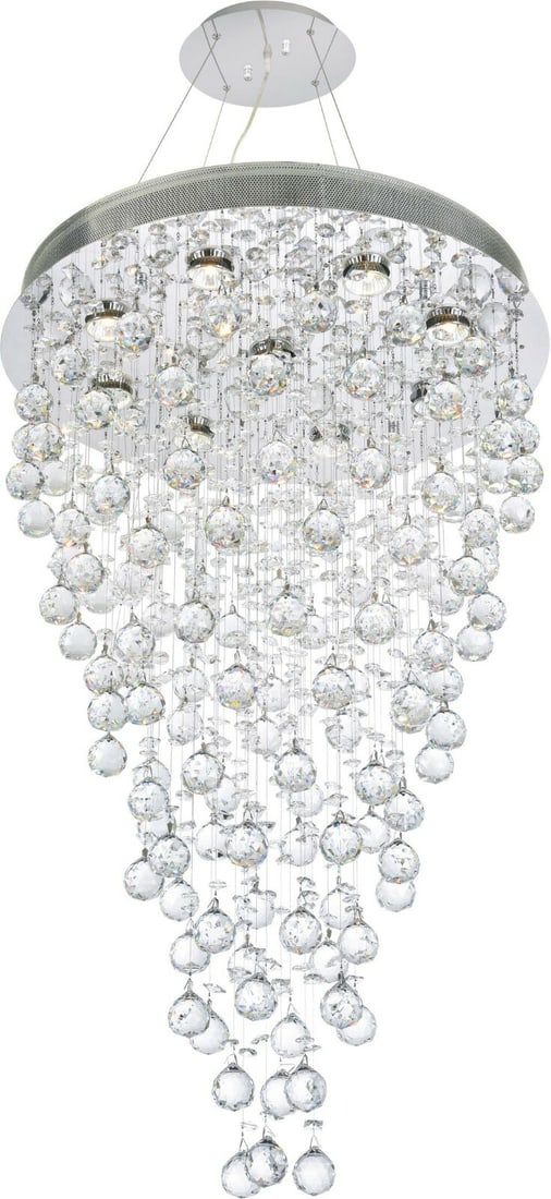 Elegant Galaxy 8-Light Crystal Chandelier Chrome 36in Modern Fixture: Elegant Galaxy 8-Light Crystal Chandelier Chrome 36in Modern Fixture Illuminate your space with this exquisite 8-light crystal chandelier, perfect for enhancing the ambiance of your dining room, livin