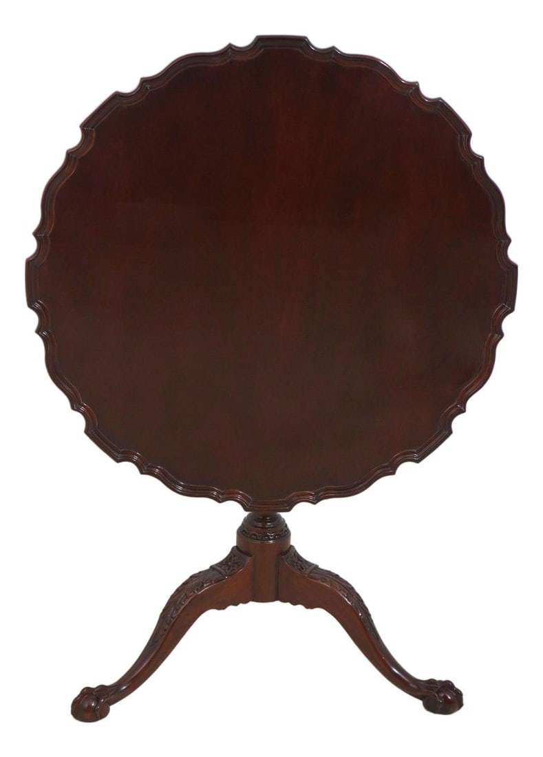 Chippendale Style Mahogany Tilt-Top Table with Piecrust Edge by Baker (1 of 10)