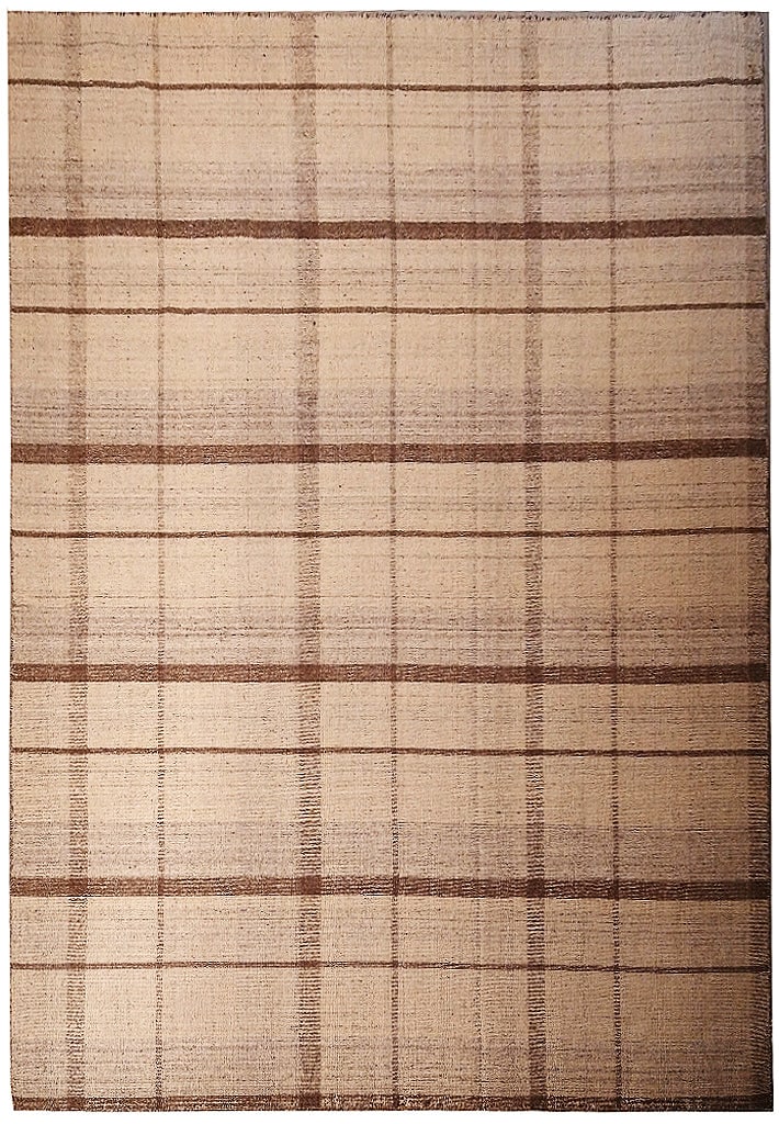 7 x 10 Eco-Friendly Double-Sided Natural Wool Rug by Burbery: 7 x 10 Eco-Friendly Double-Sided Natural Wool Rug by Burbery Free continental US Shipping Enhance your home decor with this beautifully crafted 7 x 10 flat weave double-sided natural wool rug, featuri
