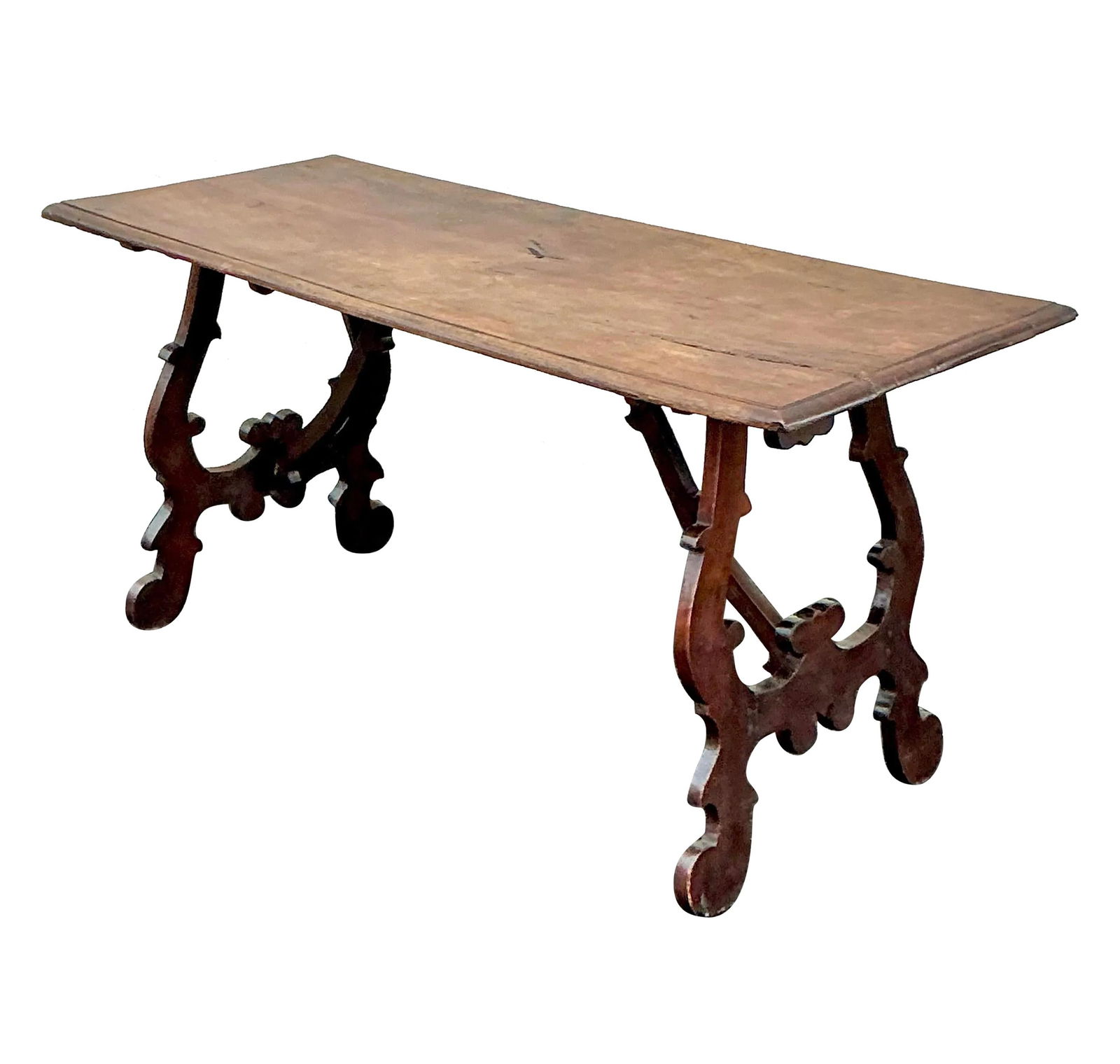 19th Century Vintage Boho Lyre Table Wood Accent Piece: 19th Century Vintage Boho Lyre Table Wood Accent Piece Discover the timeless elegance of this vintage boho 19th-century lyre table, a stunning piece that beautifully blends classic charm with artistic