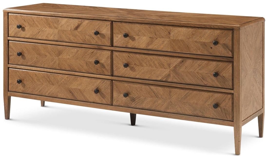 Theodore Alexander Nova Long Dresser Aluminum Solid Wood Veneer: Theodore Alexander Nova Long Dresser Aluminum Solid Wood Veneer This Elegant Nova Long Dresser offers a stylish and functional addition to your space, featuring ample storage with its spacious drawers