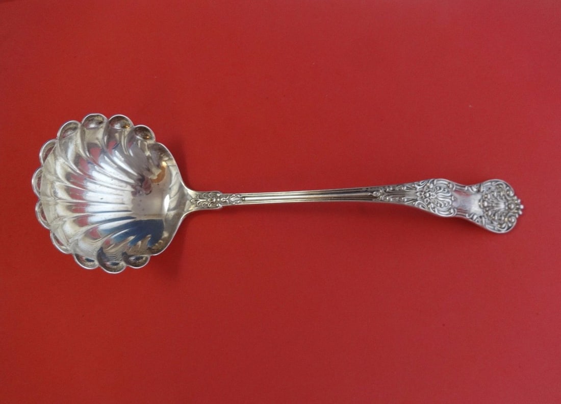 Dominick & Haff New King Sterling Silver Soup Ladle 11 3/4" Shell Bowl: Dominick & Haff New King Sterling Silver Soup Ladle 11 3/4" Shell Bowl This exquisite soup ladle features a shell bowl design and is crafted from high-quality sterling silver. Produced by Dominick & H