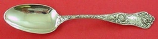 Shiebler American Beauty Sterling Silver 7 Inch Soup Spoon: Shiebler American Beauty Sterling Silver 7 Inch Soup Spoon This exquisite 7" place soup spoon is crafted from sterling silver and features the elegant American Beauty pattern by Shiebler, dating back