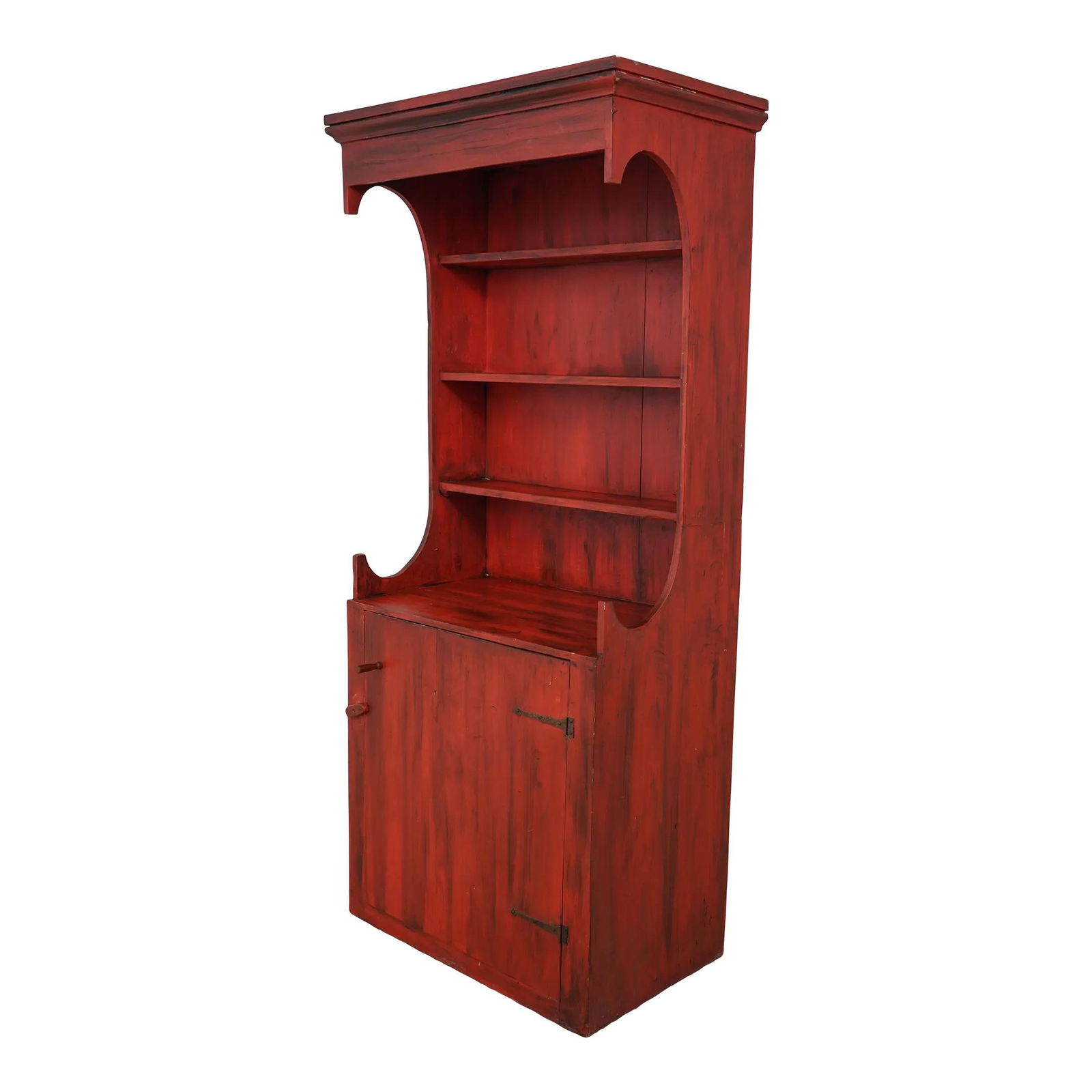 Handcrafted Shaker Style Country Red Hutch with Distressed Finish (1 of 10)