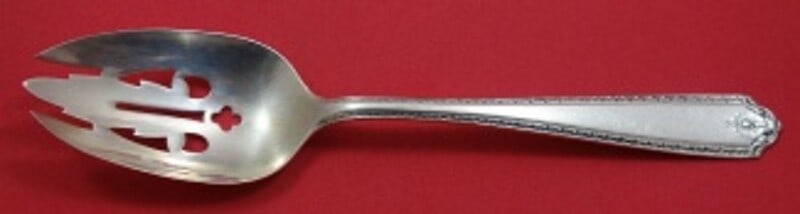 Westmorland Lady Hilton Sterling Silver Slotted Spoon 8 1/4 inches: Westmorland Lady Hilton Sterling Silver Slotted Spoon 8 1/4 inches This exquisite serving spoon is crafted from high-quality sterling silver and features the elegant Lady Hilton pattern by Westmorland