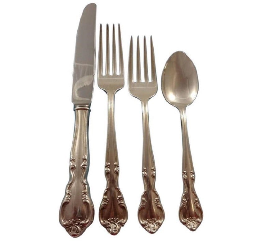 Easterling American Classic Sterling Silver Flatware Set 37 Pcs for 8: Easterling American Classic Sterling Silver Flatware Set 37 Pcs for 8 Enhance your dining experience with this exquisite American Classic Sterling Silver Flatware Set by Easterling. Comprising a total