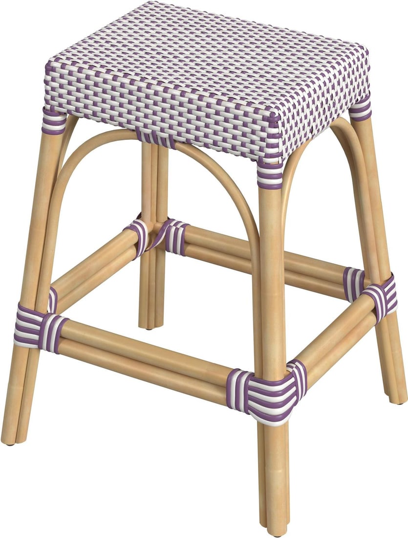 Butler Coastal Style Robias Stool Natural Rattan 24.5H: Butler Coastal Style Robias Stool Natural Rattan 24.5H Enhance your living space with the Elegant Robias Stool, a stunning piece that combines functionality and style. Featuring a natural rattan frame