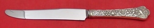 Gorham Cluny Sterling Silver Dinner Knife 9 3/4" Multi-Motif: Gorham Cluny Sterling Silver Dinner Knife 9 3/4" Multi-Motif Discover the elegance of the Cluny dinner knife by Gorham. This exquisite piece measures 9 3/4" and features a sterling silver hollow handl