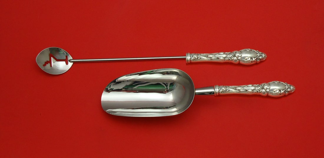 Gorham Virginiana Sterling Silver 2pc Bar Set Custom Made: Gorham Virginiana Sterling Silver 2pc Bar Set Custom Made Enhance your bar experience with this exquisite 2-piece bar set from Gorham, featuring the Virginiana design. Crafted from high-quality sterli