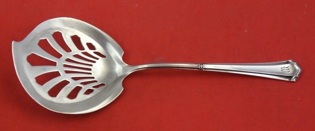 Watson Sterling Silver Liberty Cucumber Server 7 Inch Monogrammed: Watson Sterling Silver Liberty Cucumber Server 7 Inch Monogrammed This exquisite 7" cucumber server is crafted from sterling silver by Watson, featuring the elegant Liberty pattern. Dating from 1900 t