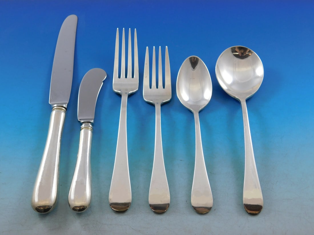 Tuttle Hannah Hull Sterling Silver Flatware Set for 12 78 Pieces with Storage Chest: Tuttle Hannah Hull Sterling Silver Flatware Set for 12 78 Pieces with Storage Chest The Hannah Hull Sterling Silver Flatware Set by Tuttle is a stunning collection designed for 12 service, featuring a
