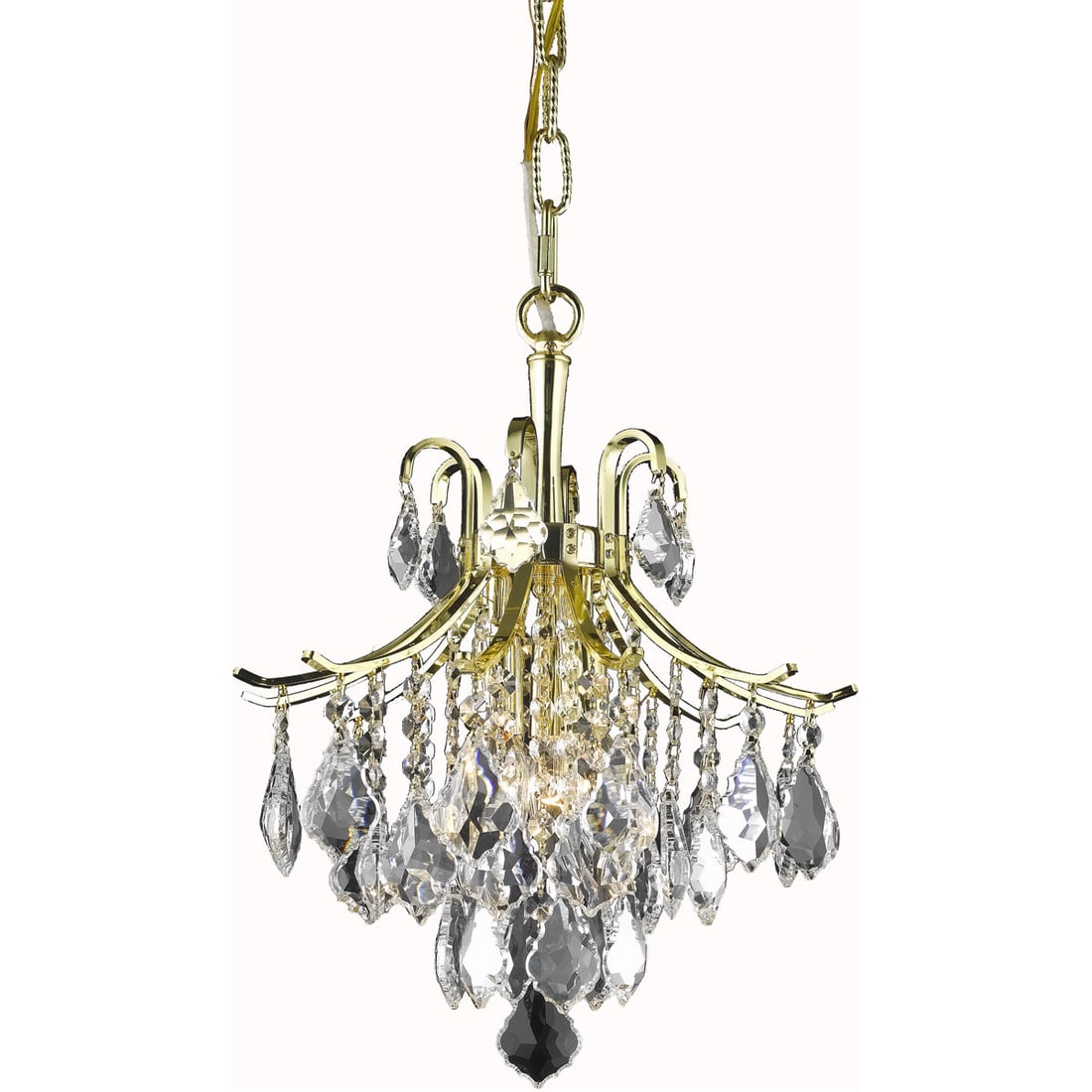 Amelia 3 Light Gold Crystal Pendant Chandelier by: Amelia 3 Light Gold Crystal Pendant Chandelier by Illuminate your space with this exquisite Crystal Pendant Light Chandelier, perfect for your kitchen island or dining room. Featuring a stunning gold-