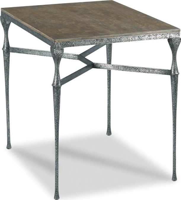 Woodbridge Monte Rio Oak Lamp Table with Metal Base 26H 22W 28D: Woodbridge Monte Rio Oak Lamp Table with Metal Base 26H 22W 28D This elegant Napa Finish Oak Lamp Table features a sturdy metal base and embodies a charming antique or vintage style. Ideal for any roo