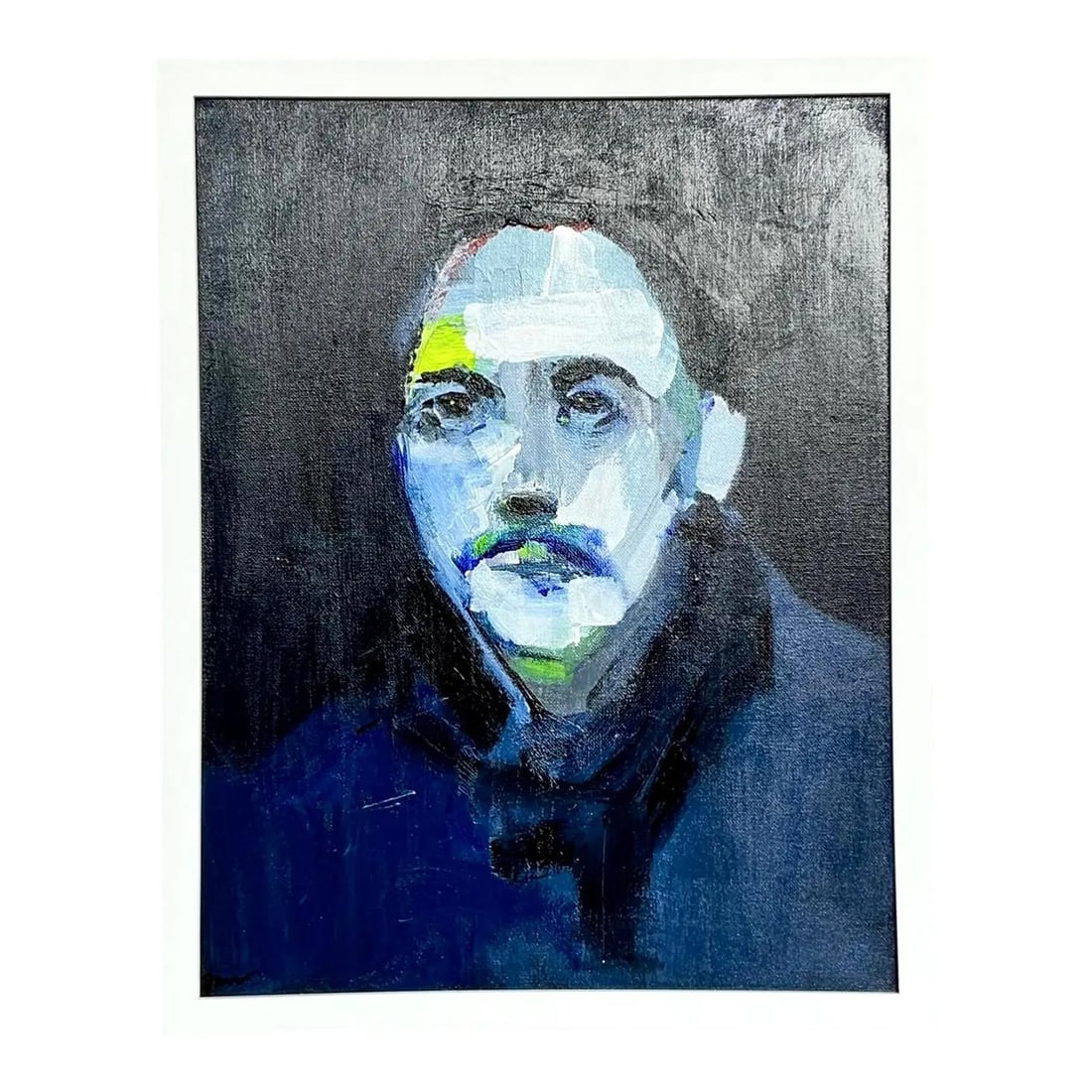 Vintage Boho Abstract Figurative Canvas Portrait 17.25 x 21.25: Vintage Boho Abstract Figurative Canvas Portrait 17.25 x 21.25 This original vintage portrait showcases a profound, soulful quality, expressed through a captivating abstract figurative style. The arti