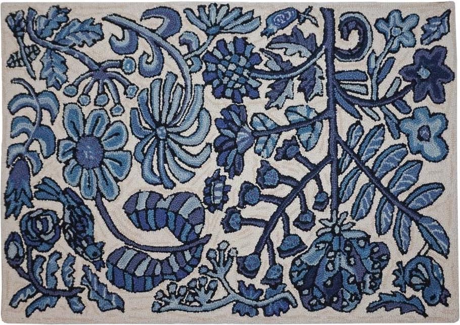 Bloomer Morning 60 Round Wool Rug Art Nouveau Style by Michaelian: Bloomer Morning 60 Round Wool Rug Art Nouveau Style by Michaelian Introducing the Artistic 60" Wool Rug - Bloomer Morning by Michaelian, a stunning addition to any space. This round rug features a cha