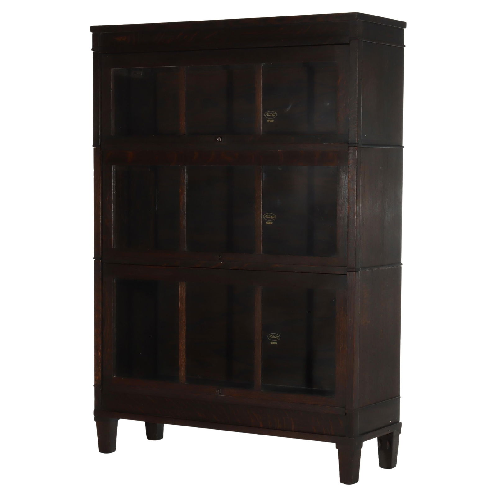 Arts and Crafts Mission Oak Three-Tier Barrister Bookcase circa 1910 (1 of 11)