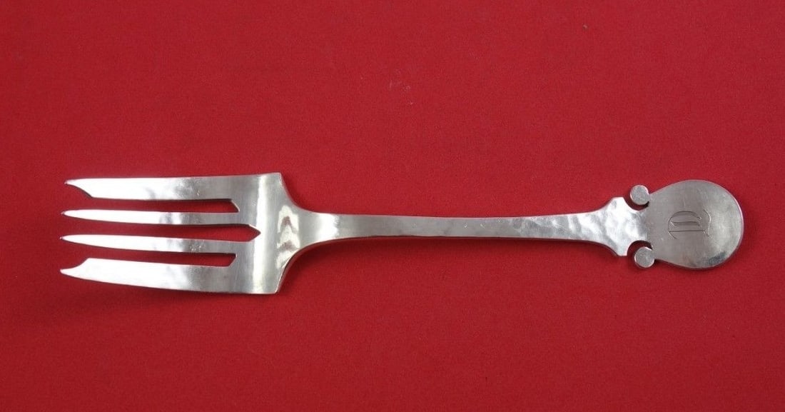Shreve & Co Fourteenth Century Sterling Silver Salad Fork Mono D 6.5": Shreve & Co Fourteenth Century Sterling Silver Salad Fork Mono D 6.5" This exquisite salad fork is crafted from sterling silver and features the elegant Fourteenth Century pattern by Shreve & Co. Meas
