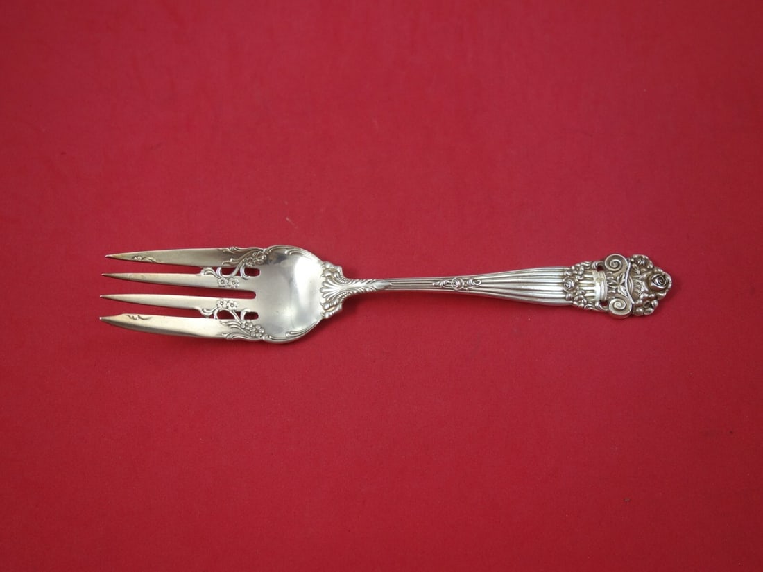 Towle Georgian Sterling Silver Cold Meat Fork 7 5/8" Floral Design: Towle Georgian Sterling Silver Cold Meat Fork 7 5/8" Floral Design This exquisite cold meat fork is part of the Georgian pattern by Towle, crafted from high-quality sterling silver. Featuring elegantl